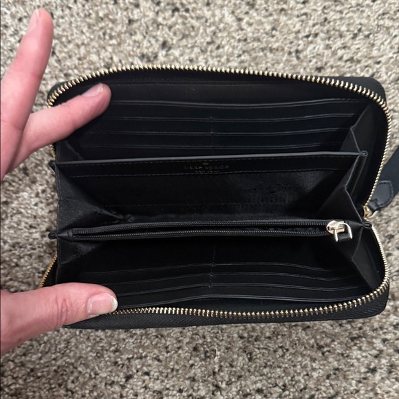 Kate Spade Black Wallet with Red Floral Design - Picture 2 of 3